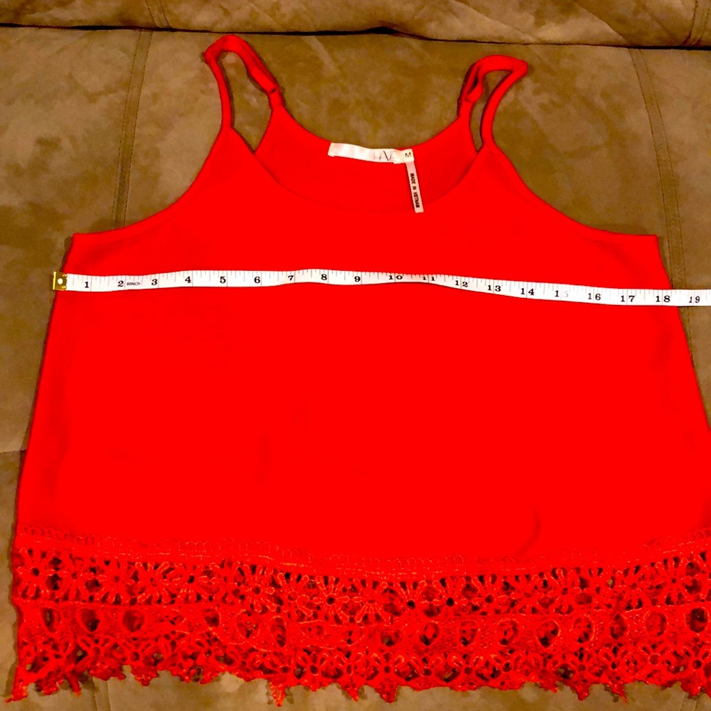 Exquisite Red Crocheted Tank/Crop Top/ Camisole